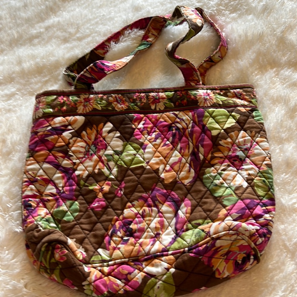 Small brown rose pattern vera Bradley bag